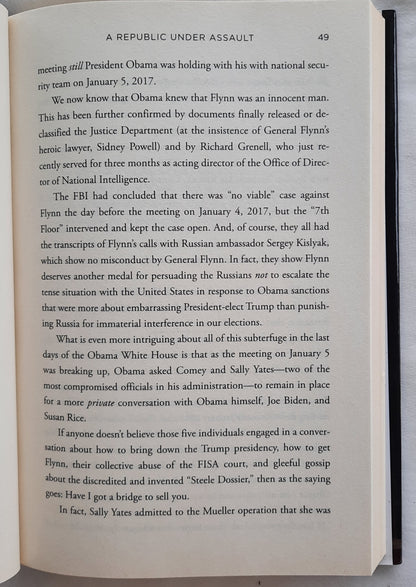 A Republic Under Assault: The Left's Ongoing Attack on American Freedom by Tom Fitton (Very good, 2020, HC, 312 pages, Simon & Schuster)