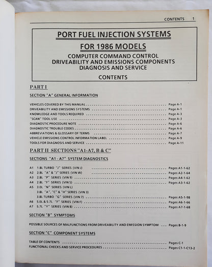 GM Expertec Driveability and Emissions Diagnostics 1986 Port Fuel Injection by General Motors Corp. (Good, 1988, Pbk)