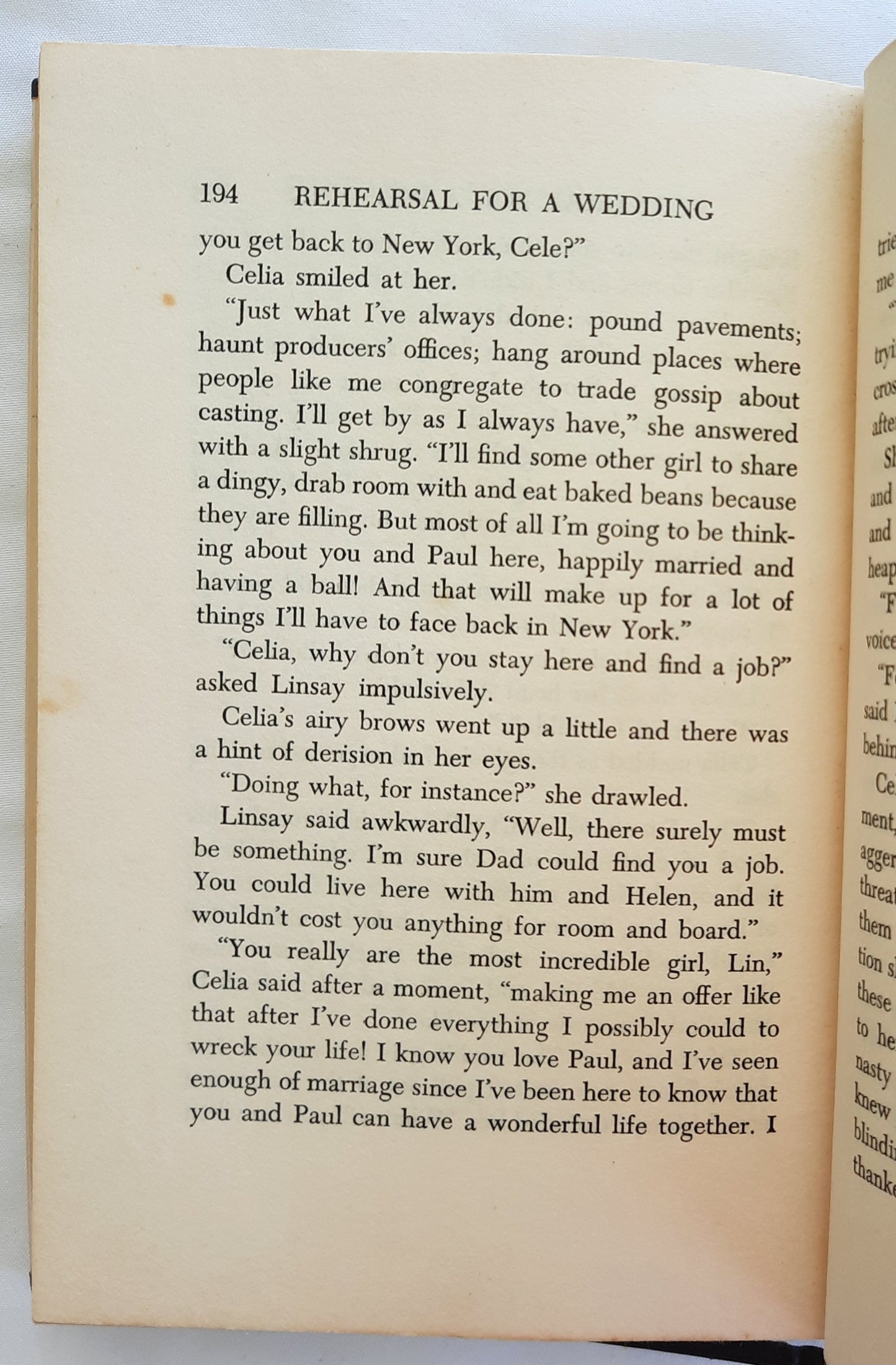 Rehearsal for a Wedding by Georgia Craig (Good, 1962, HC, 222 pages, Arcadia House) RARE FIND