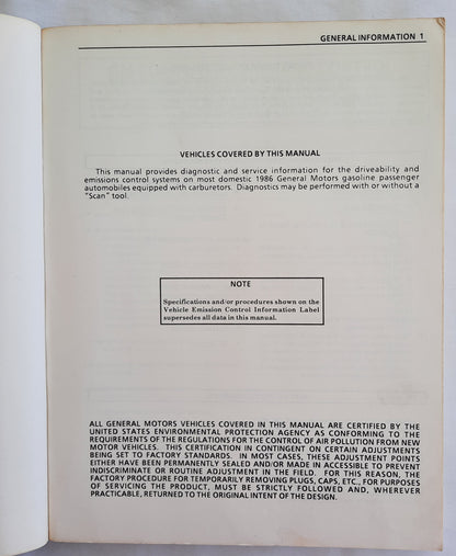 GM Expertec Driveability And Emissions Diagnostics 1986 Carbureted by General Motors Corp. (Good, 1988, Pbk)