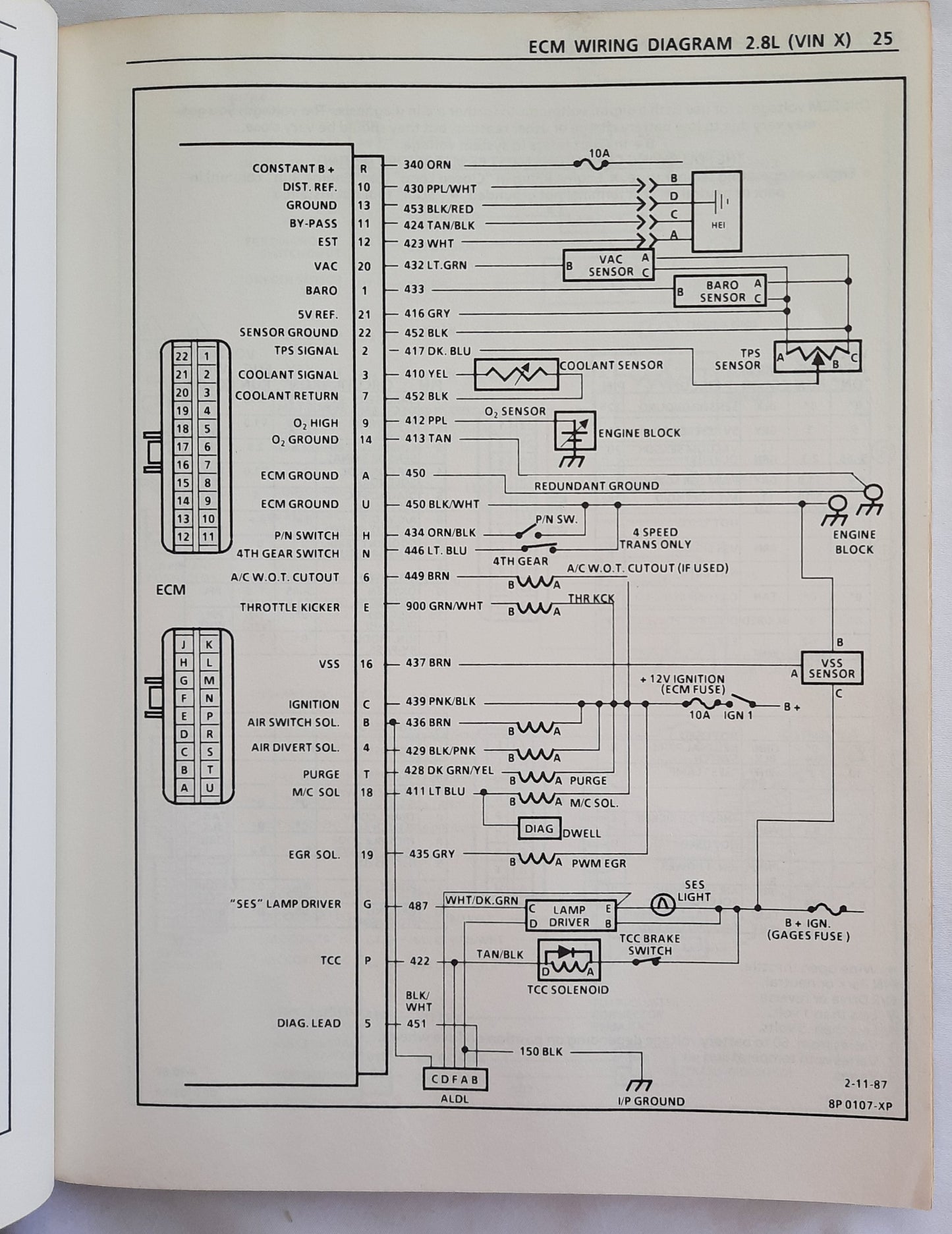 GM Expertec ECM Wiring Diagrams 1985 to 1987 by General Motors Corp. (Good, 1987, Pbk, 84 pages)