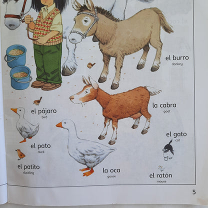 Usborne Farmyard Tales: First Spanish Word Book by Heather Amery; Stephen Cartwright (Very Good, 2007, Pbk, 48 pages, Scholastic)