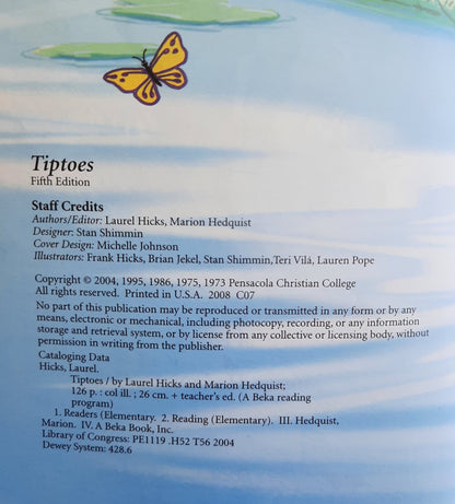 Abeka Tiptoes 1B [First Grade] 5th Edition by Laurel Hicks; Marion Hedquist (Good, 2004, Pbk, 126 pages, Abeka)