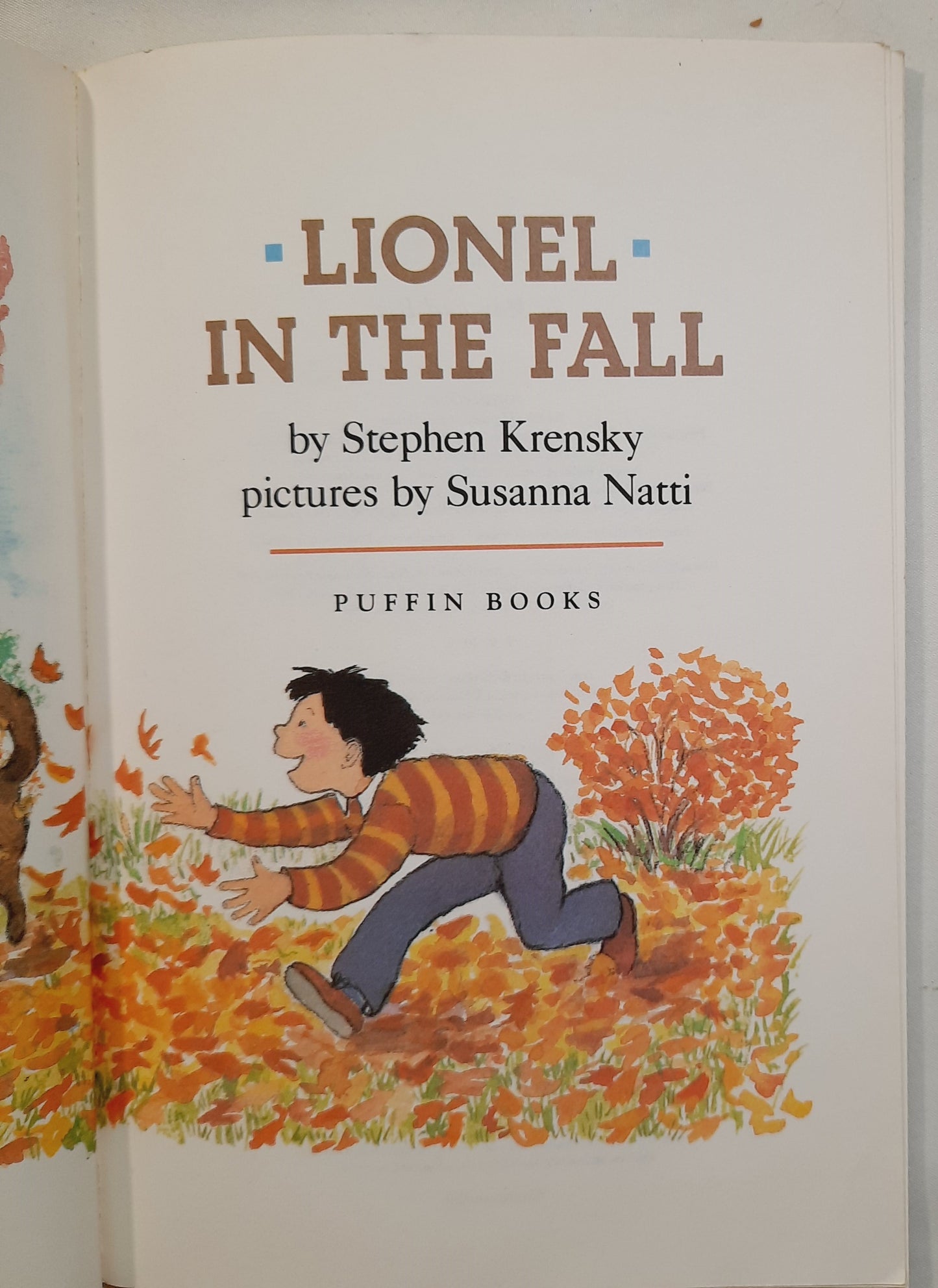 Lionel in the Fall by Stephen Krensky (Good, 1993, Pbk, 48 pages, Puffin Books)