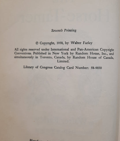 The Horse-Tamer #14 by Walter Farley (Acceptable, 1958, HC, 175 pages, Random House)