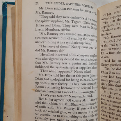 The Spider Sapphire Mystery by Carolyn Keene (Nancy Drew, Good, 1968, HC, 176 pages, Grosset & Dunlap)
