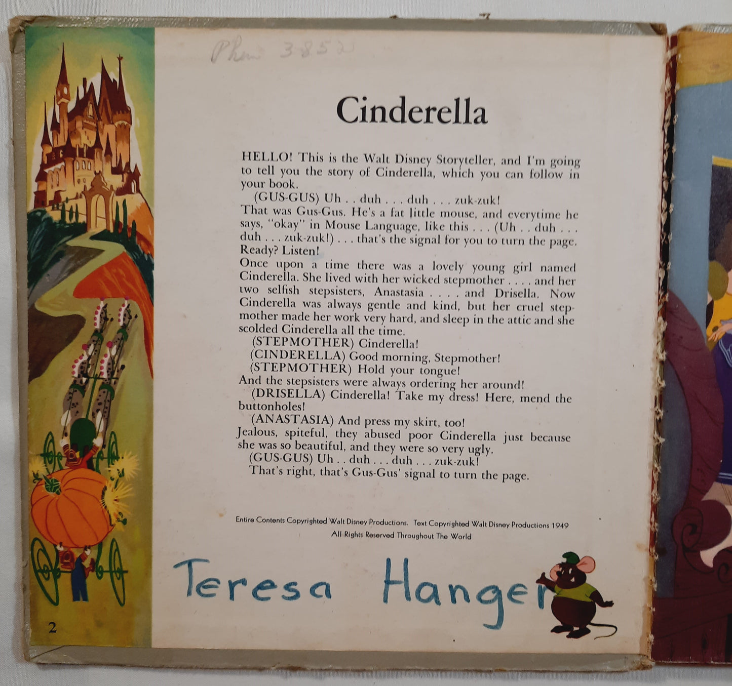 Cinderella Book with 45 Records by Walt Disney (Acceptable, 1949, HC, 24 pages, RCA Victor)