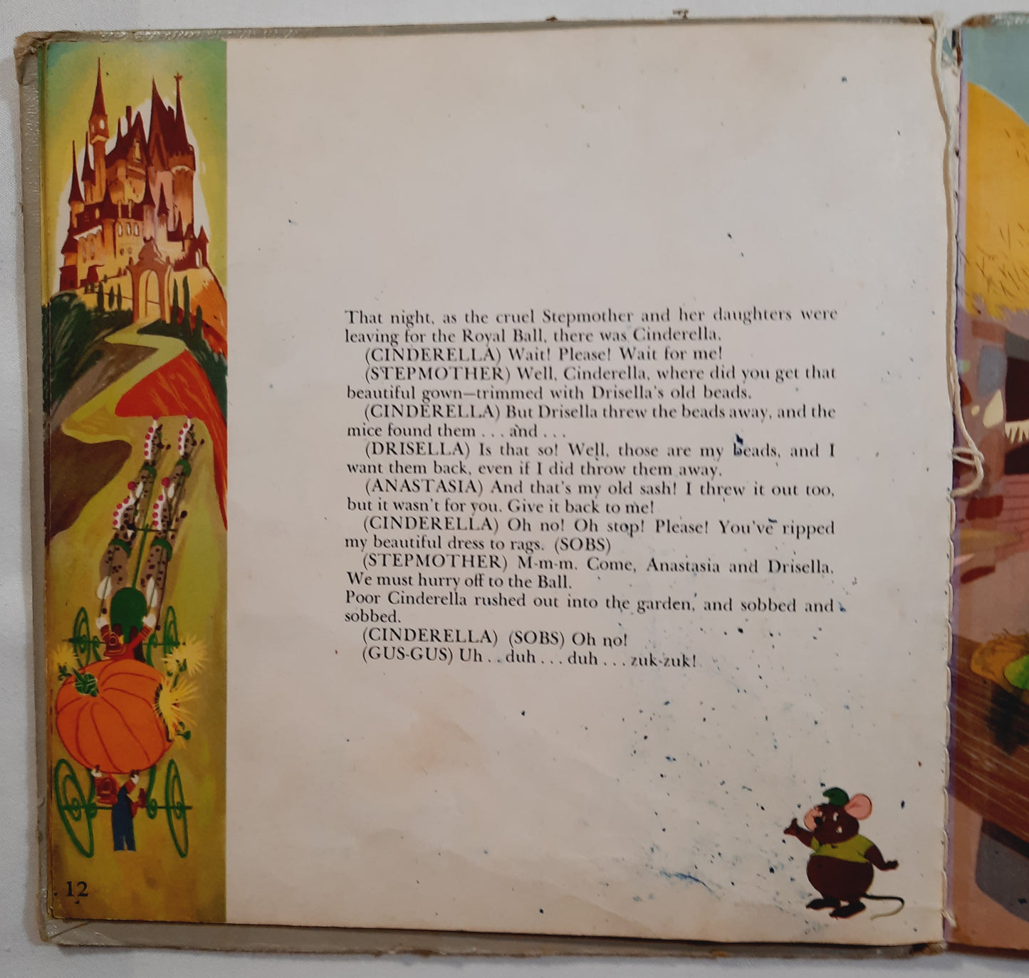 Cinderella Book with 45 Records by Walt Disney (Acceptable, 1949, HC, 24 pages, RCA Victor)