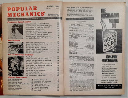 Popular Mechanics Magazine March 1965 (Good, Pbk, 238 pages)