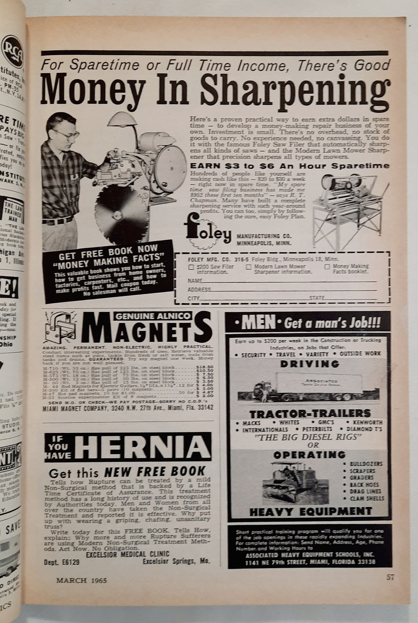 Popular Mechanics Magazine March 1965 (Good, Pbk, 238 pages)