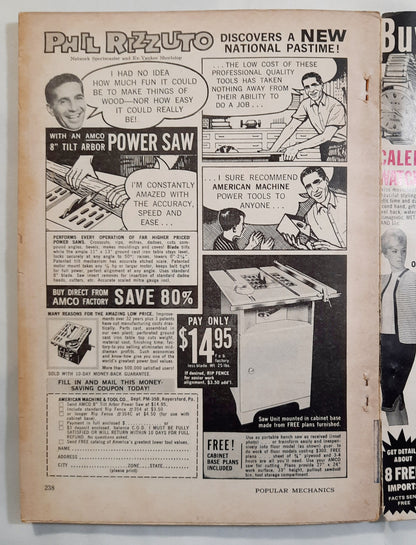 Popular Mechanics Magazine March 1965 (Good, Pbk, 238 pages)