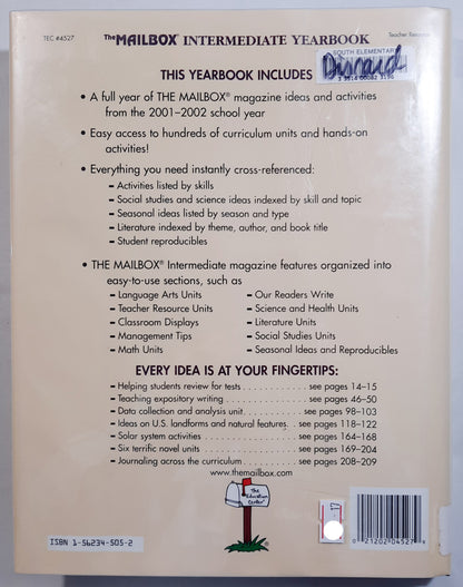 The Mailbox 2001-2002 Yearbook: Intermediate edited by Becky Andrews (Very good, 2002, HC, 320 pages, The Education Center)