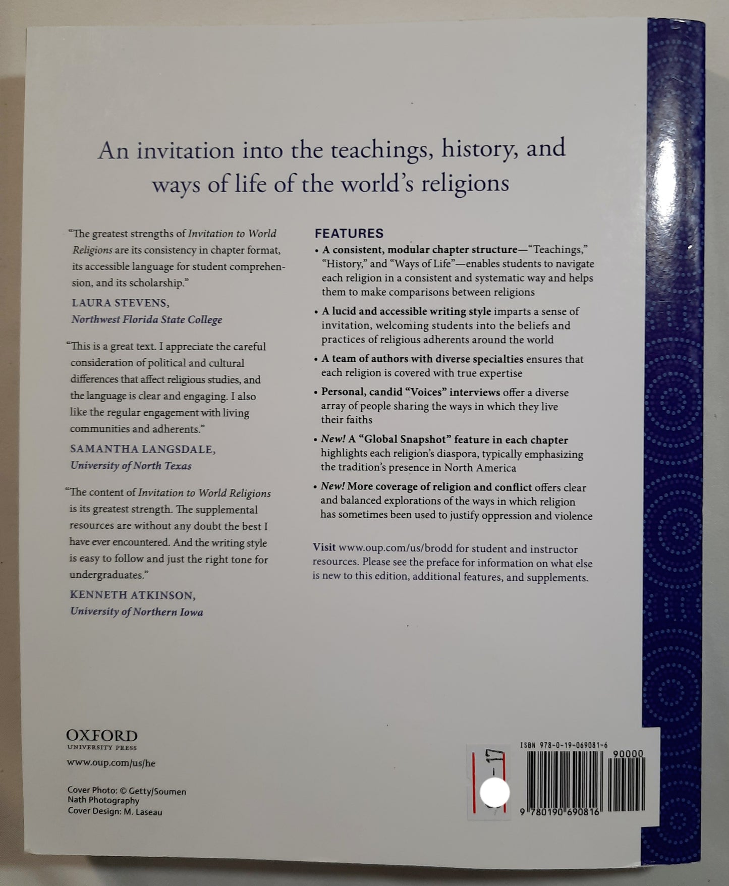 Invitation to World Religions Third Edition by Jeffrey Brodd; Layne Little; Bradley Nystrom (Very good, 2019, Pbk, 656 pages, Oxford University Press)