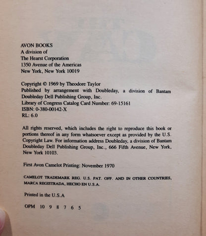 The Cay by Theodore Taylor (Signed by Author, Good, 1970, Pbk, 144 pages, Avon Camelot)