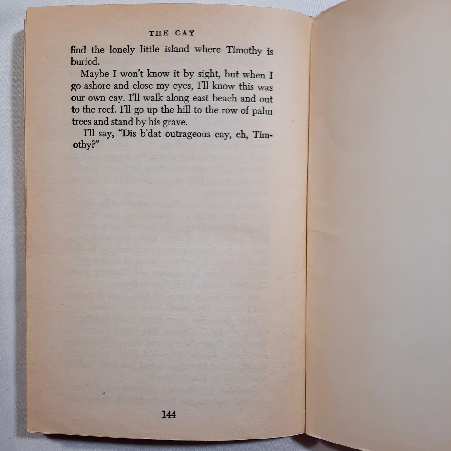 The Cay by Theodore Taylor (Signed by Author, Good, 1970, Pbk, 144 pages, Avon Camelot)