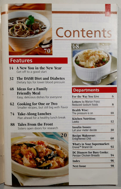 Diabetic Cooking Magazine (Very good, Jan/Feb 2007, Pbk, 98 pgs)