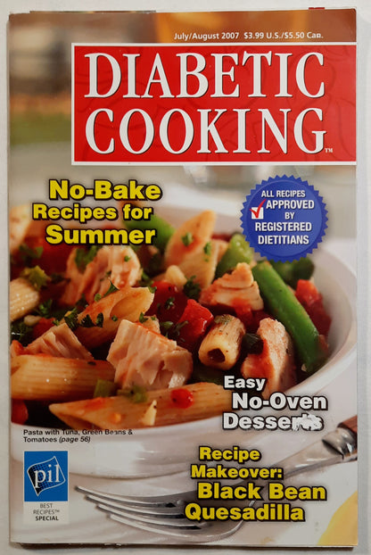 Diabetic Cooking Magazine (Very good, July/Aug 2007, Pbk, 98 pgs)