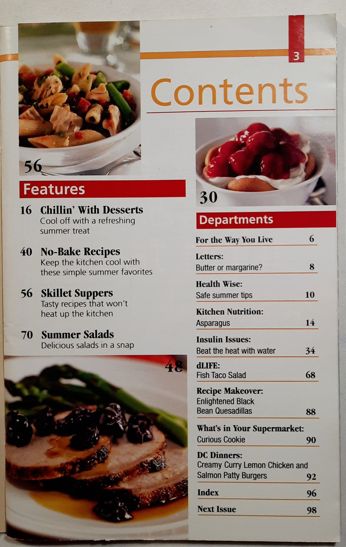 Diabetic Cooking Magazine (Very good, July/Aug 2007, Pbk, 98 pgs)