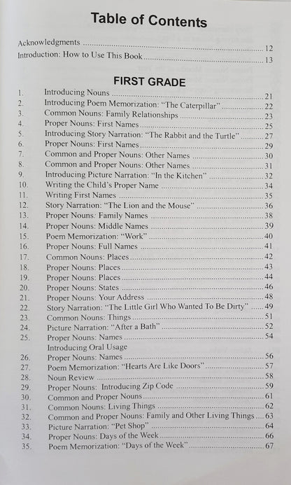 First Language Lessons for the Well-Trained Mind Levels 1 & 2 by Jessie Wise (Good, 2003, Pbk, 422 pages, Peace Hill Press)