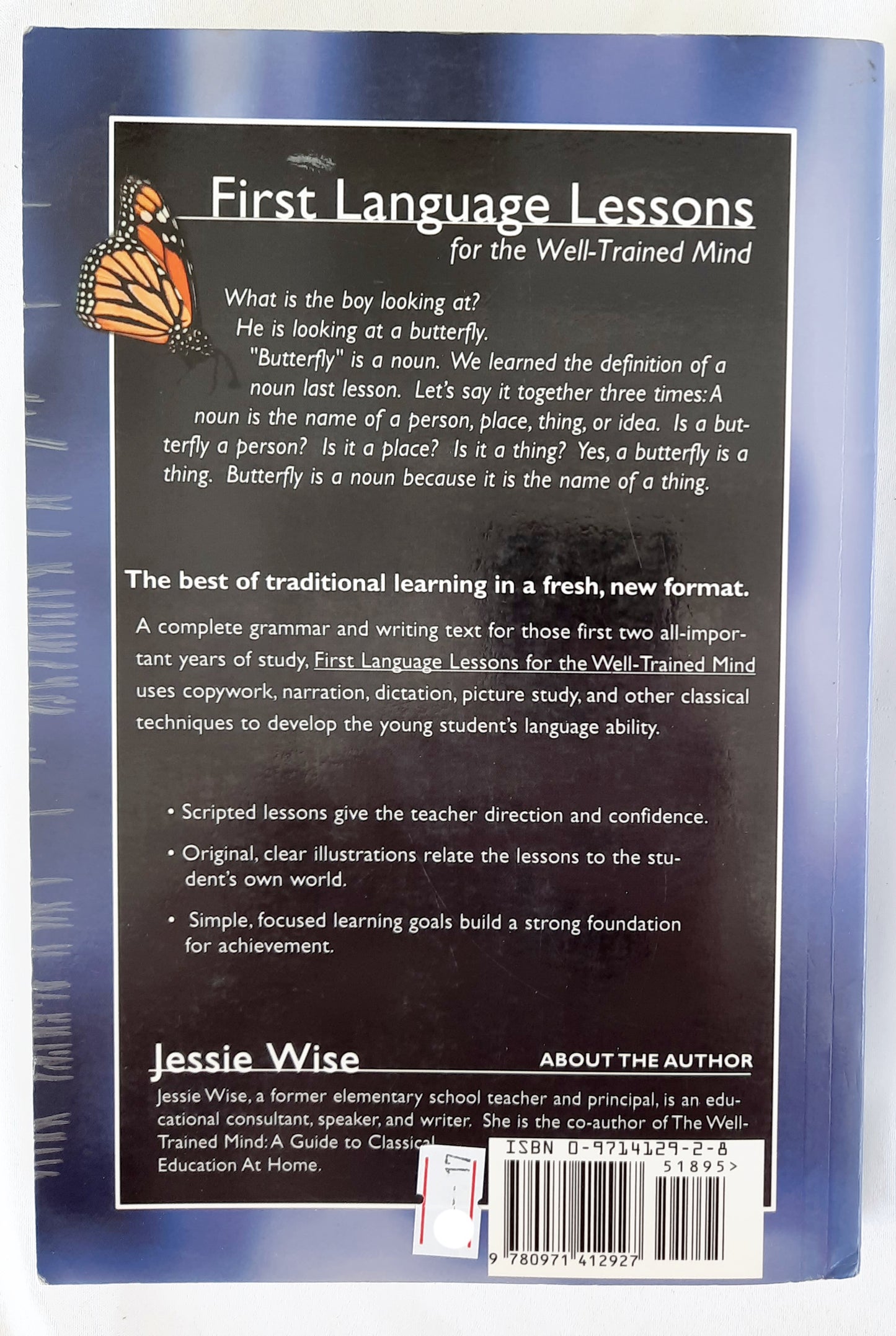 First Language Lessons for the Well-Trained Mind Levels 1 & 2 by Jessie Wise (Good, 2003, Pbk, 422 pages, Peace Hill Press)