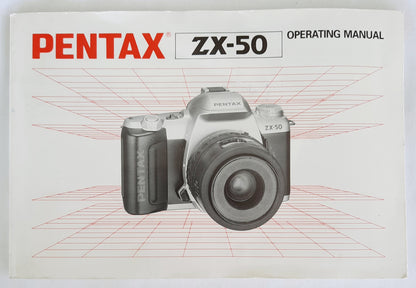 Pentax ZX-50 Camera 35mm with Operating Manual and Lens for PARTS ONLY