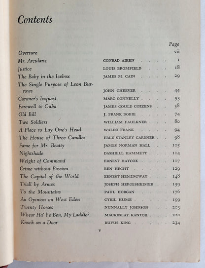 Half-A-Hundred: Tales By Great American Writers edited by Charles Grayson (Good, 1945, HC, 530 pages, The Blakiston Co.)