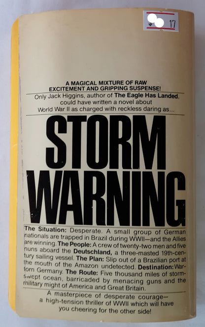 Storm Warning by Jack Higgins (Good, 1977, Pbk, 276 pages, Bantam Books)