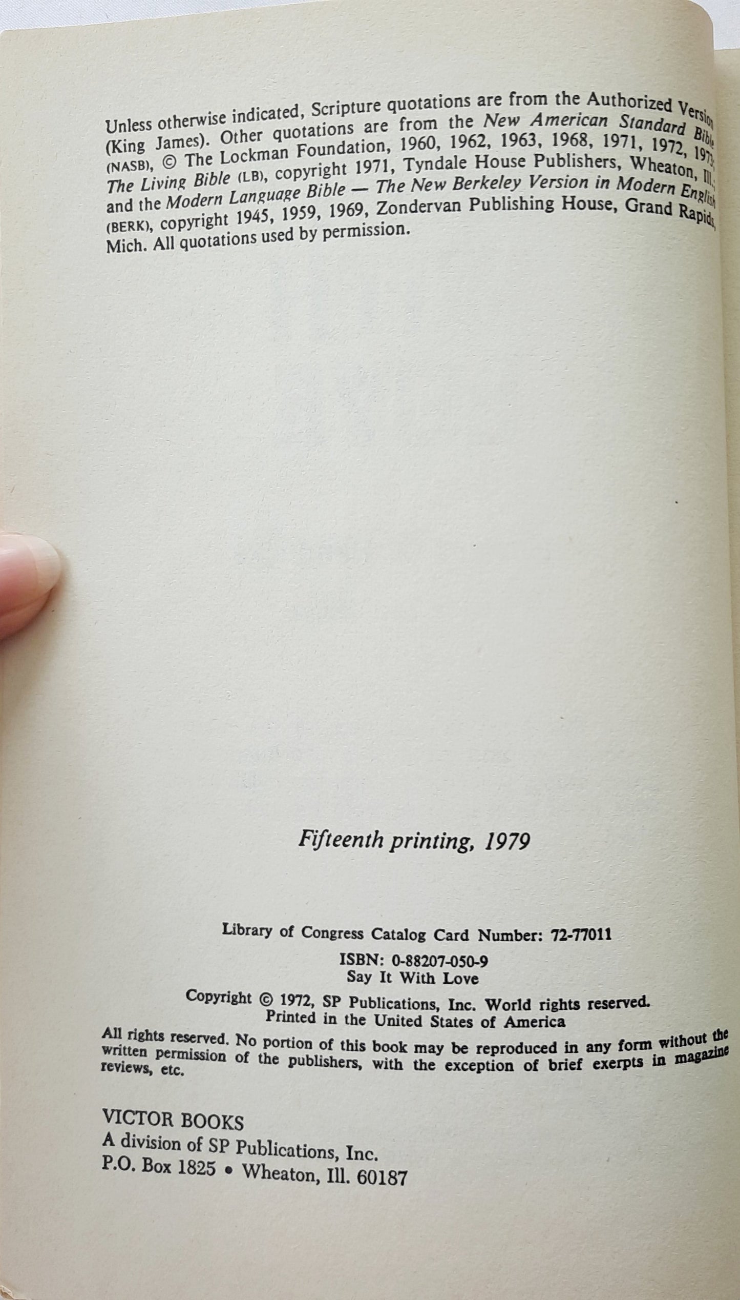 Don't Fake It...Say It with Love by Howard G. Hendricks (Good, 1979, Pbk, 143 pages, Victor Books)