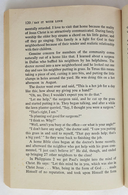 Don't Fake It...Say It with Love by Howard G. Hendricks (Good, 1979, Pbk, 143 pages, Victor Books)