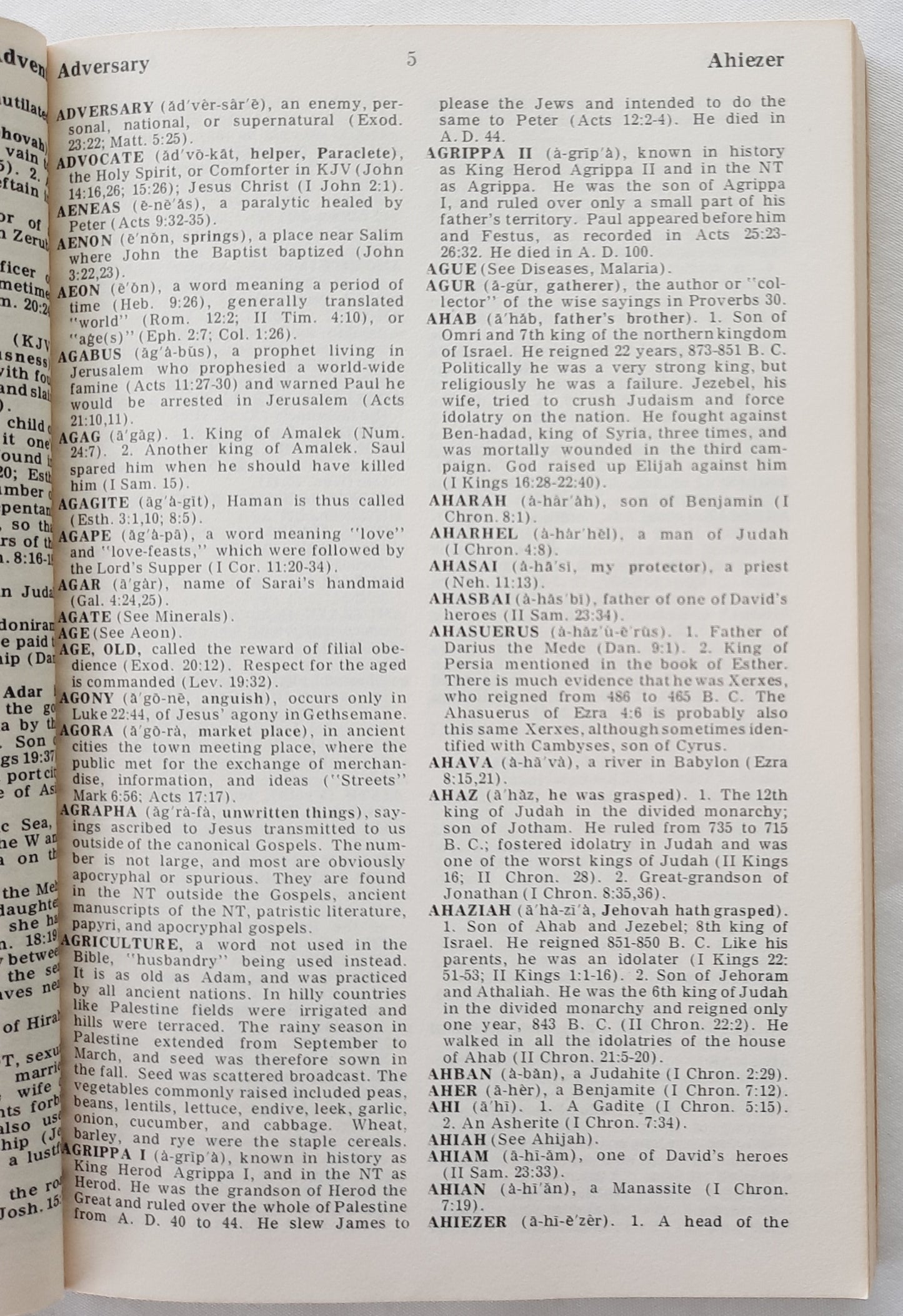 Handy Dictionary of the Bible edited by Merrill C. Tenney (Good, 1978, Pbk, 176 pages, Zondervan)