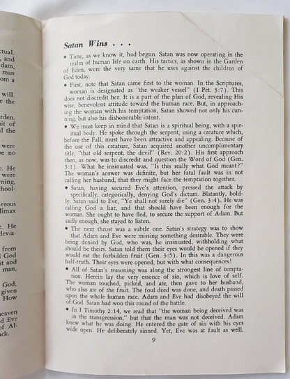 The Mystery of Satan by William W. Orr (Good, 1966, Pbk, 32 pages, Scripture Press)