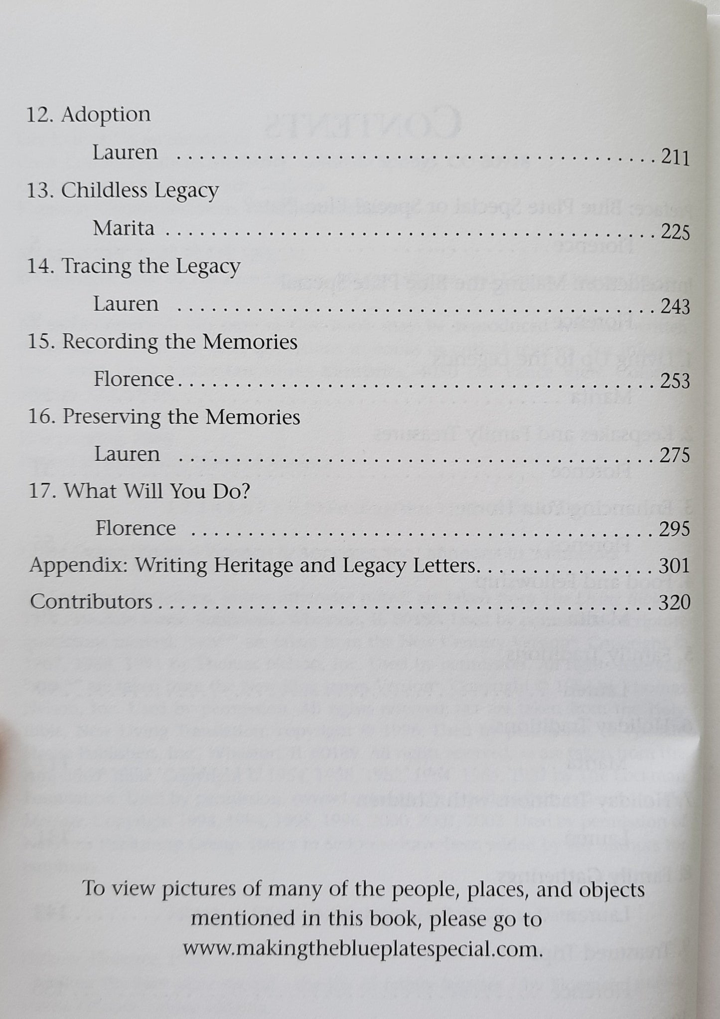 Making the Blue Plate Special: The Joy of Family Legacies by Florence Littauer; Marita Littauer; Lauren Briggs (Like new, 2006, HC, 320 pages, Life Journey)