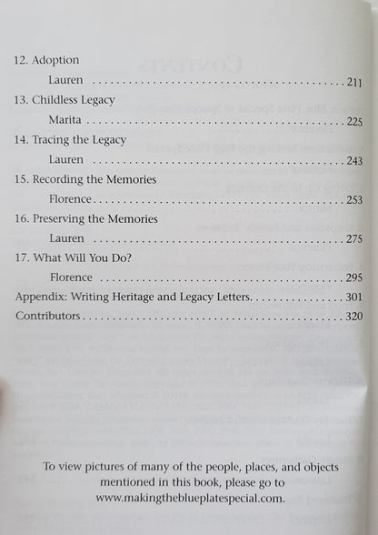 Making the Blue Plate Special: The Joy of Family Legacies by Florence Littauer; Marita Littauer; Lauren Briggs (Like new, 2006, HC, 320 pages, Life Journey)