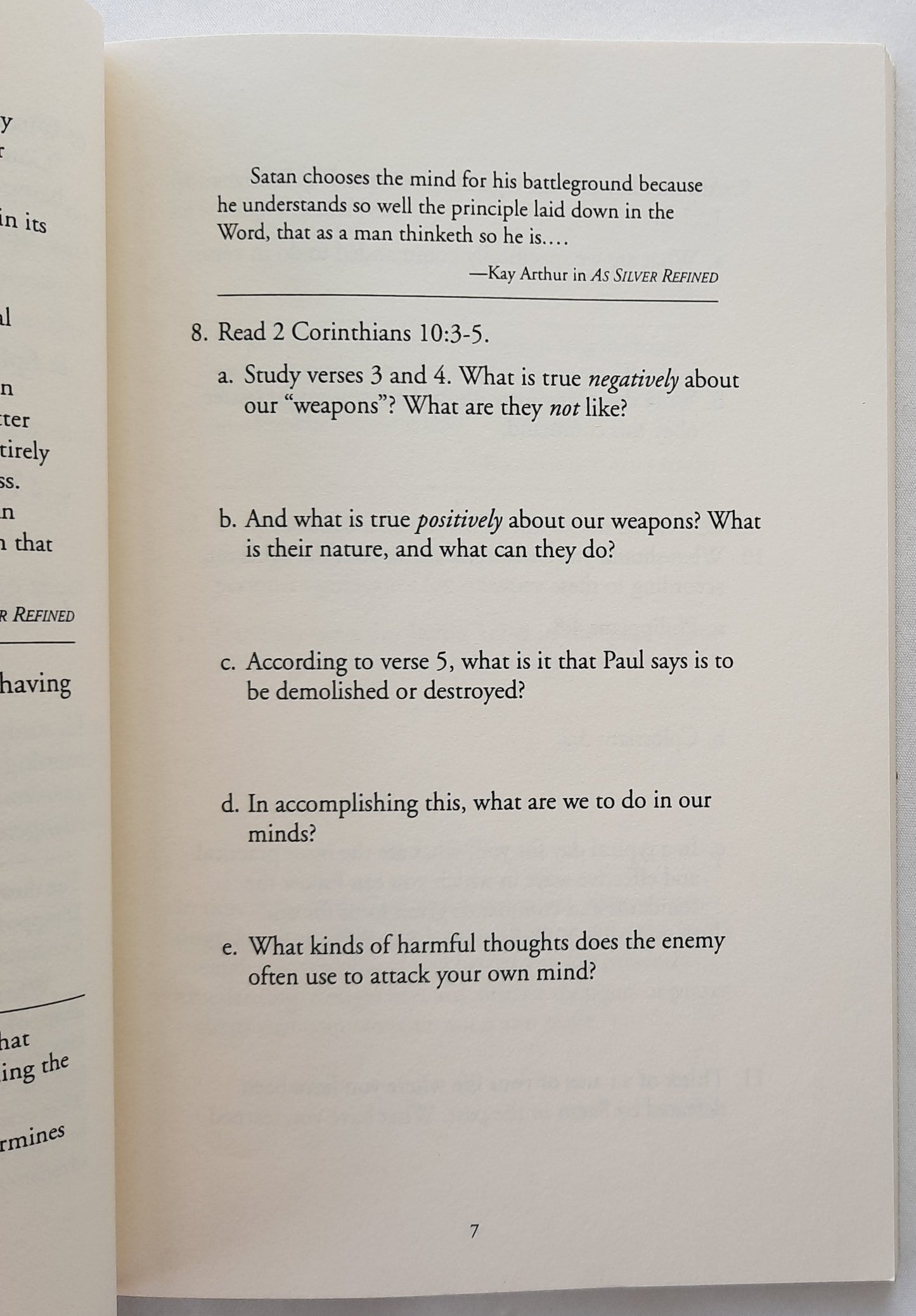 As Silver Refined: Learning to Embrace Life's Disappointments Study Guide by Kay Arthur (Very good, 1999, Pbk, 93 pages, WaterBrook)