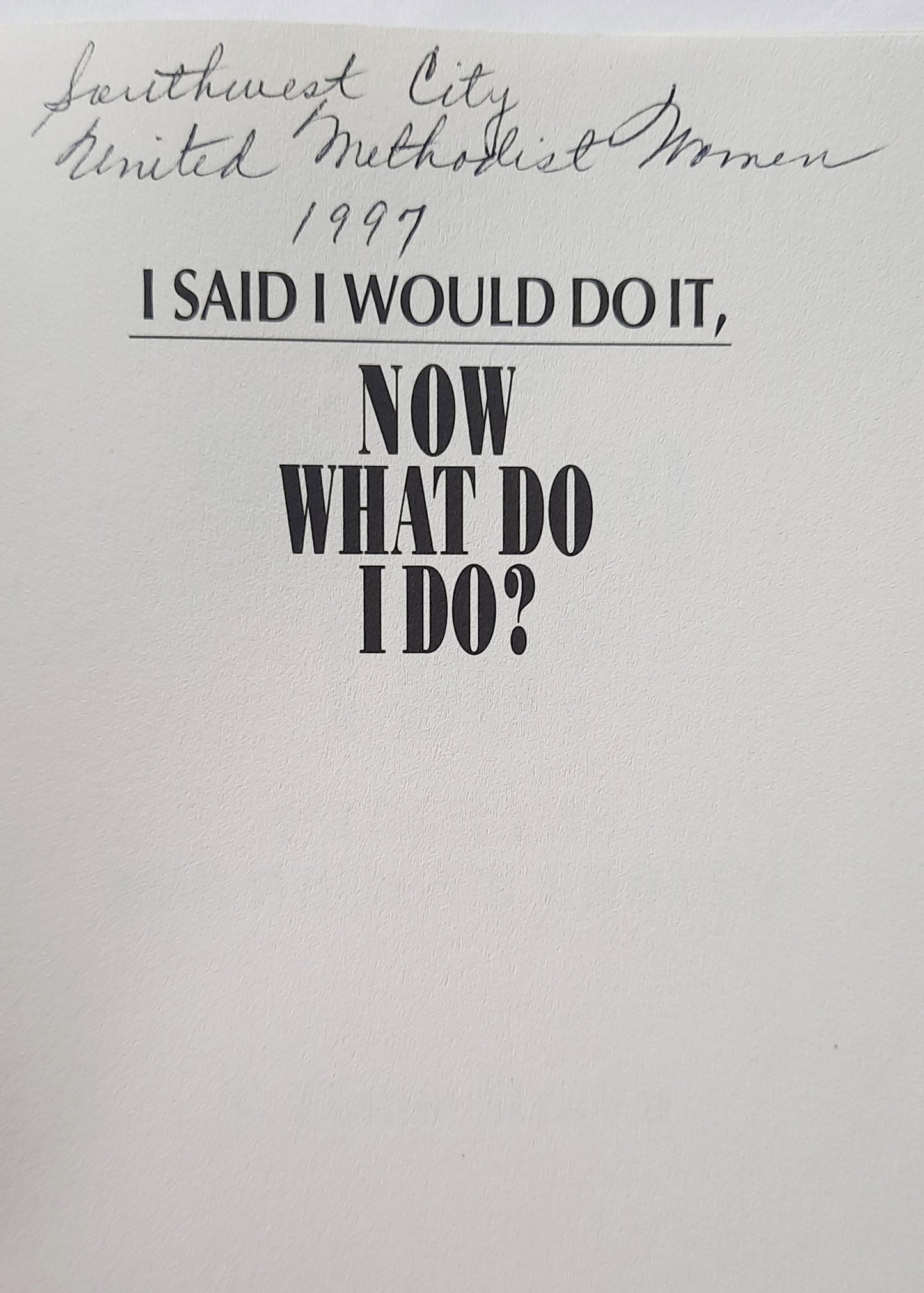 I Said I Would Do It, Now What Do I Do? Programs for Women's Groups by Elaine V. Strawn (Good, 1994, PBk, 126 pages, Abingdon)