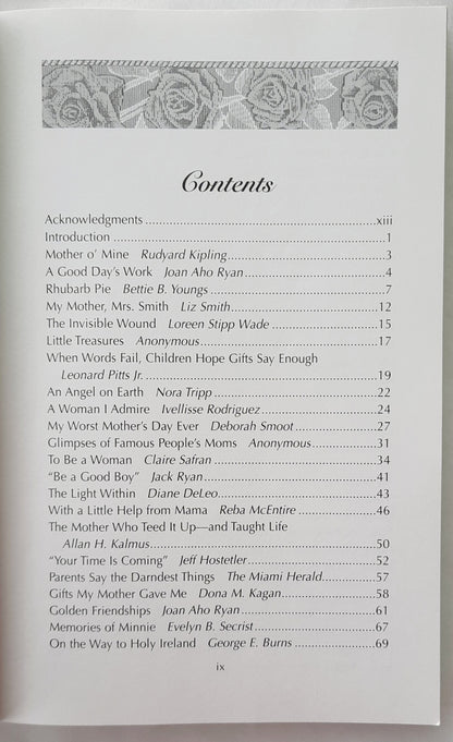 Lessons From Mom: A Tribute to Loving Wisdom edited by Joan Aho Ryan (Good, 1996, Pbk, 178 pages, Health Communications)