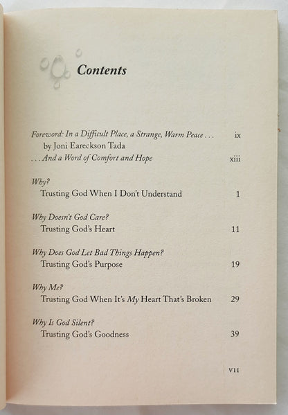 Why? Trusting God When You Don't Understand by Anne Graham Lotz (Very Good, 2004, Pbk, 141 pages, W Publishing)