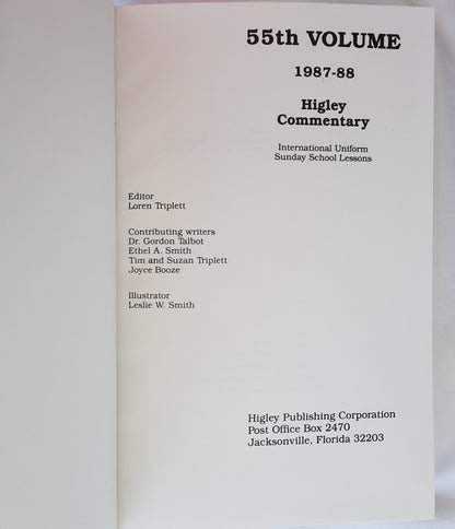 Higley Commentary 55th Volume 1987-1988 edited by Loren Triplett (Very good, 1988, HC, 528 pages, Higley Publishing)