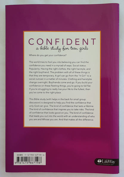 Confident: A Bible Study for Teen Girls by Carol Sallee (Good, 2014, Pbk, 119 pages, LifeWay)