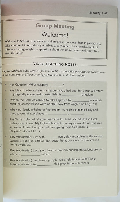 Believe Study Guide: Living the Story of the Bible to Become Like Jesus by Randy Frazee; Randy Larson (Very Good, 2015, Pbk, 234 pages, Zondervan)