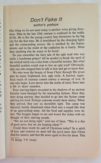 Don't Fake It...Say It with Love by Howard G. Hendricks (Good, 1979, Pbk, 143 pages, Victor Books)