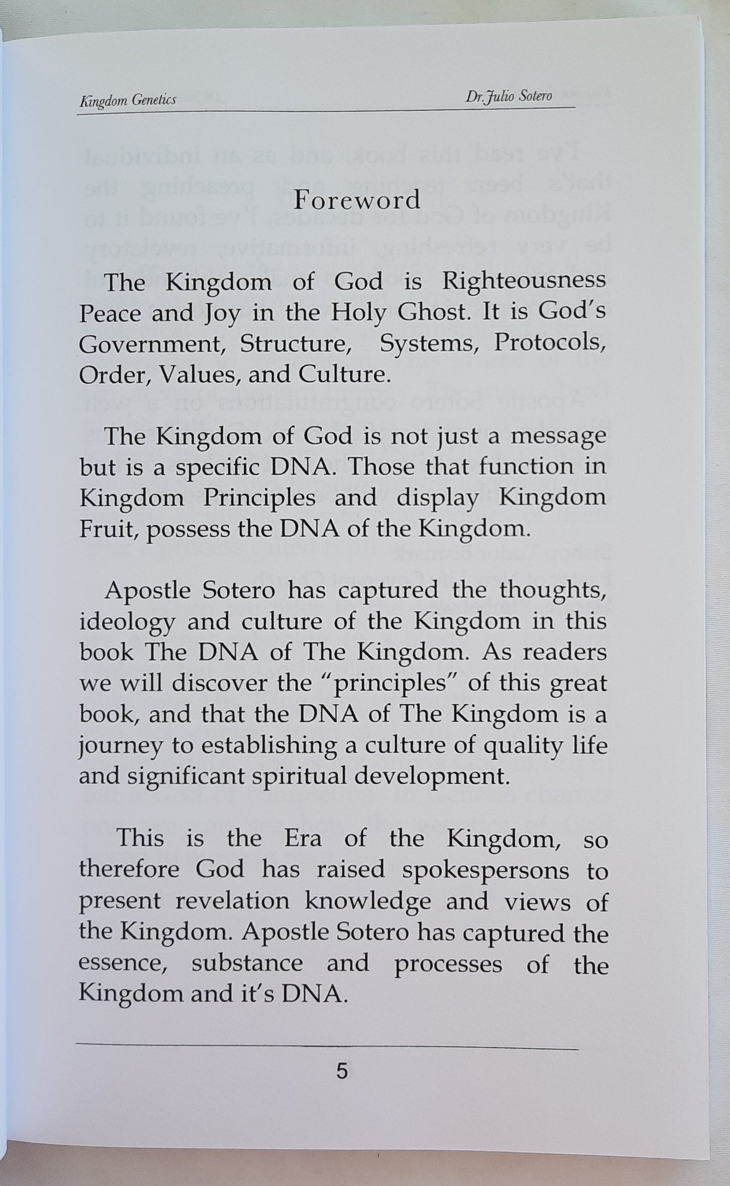 Kingdom Genetics: New DNA for Change by Julio Sotero (Very good, 2019, Pbk, 138 pages, Bridge Network)