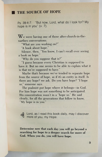 Bible Readings on Hope by Roger C. Palms (Very good,1995, Pbk,112 pages, World Wide Publications)