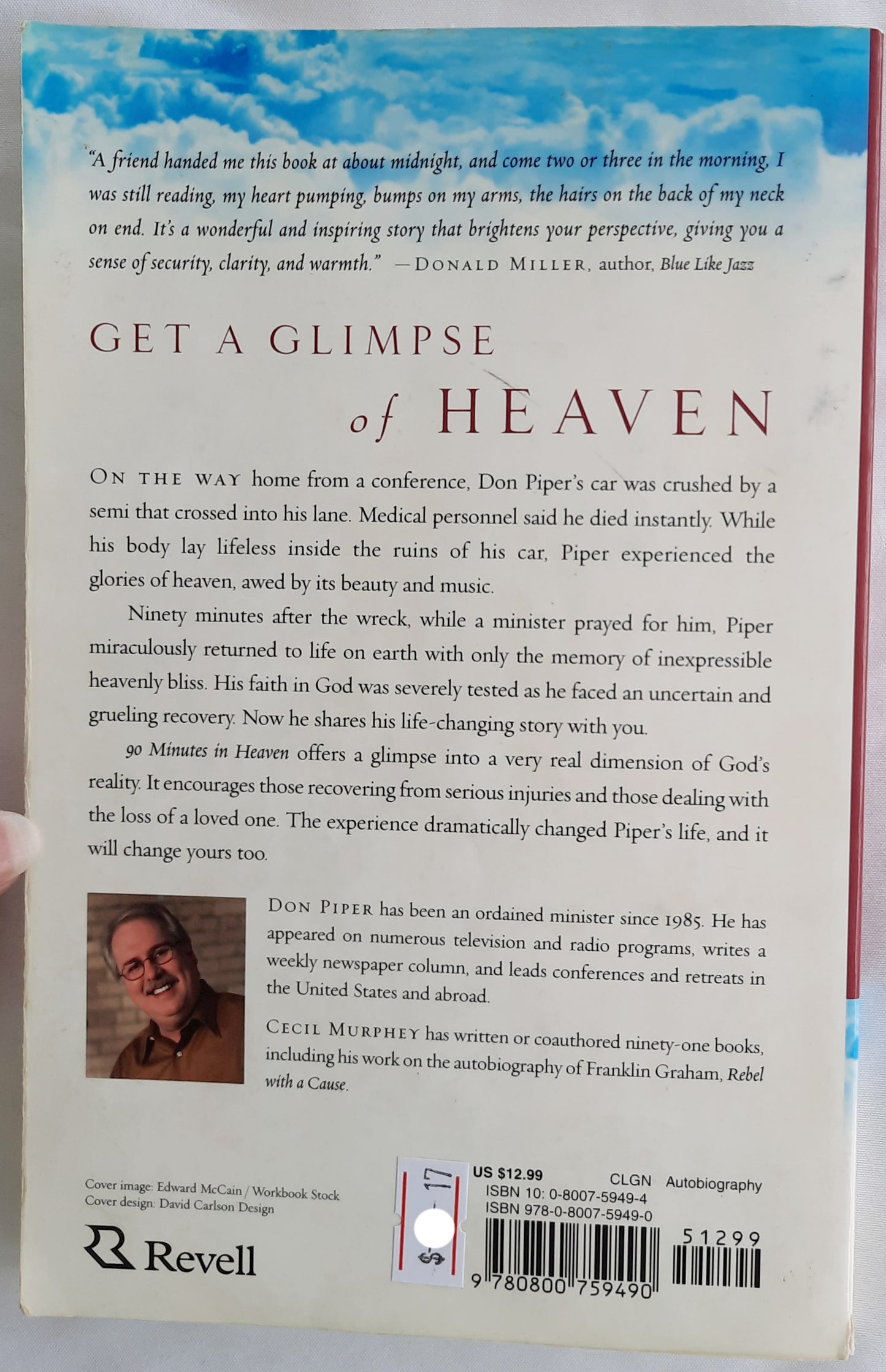 90 Minutes in Heaven by Don Piper; Cecil Murphy (Good, 2004, Pbk, 205 pages, Revell)