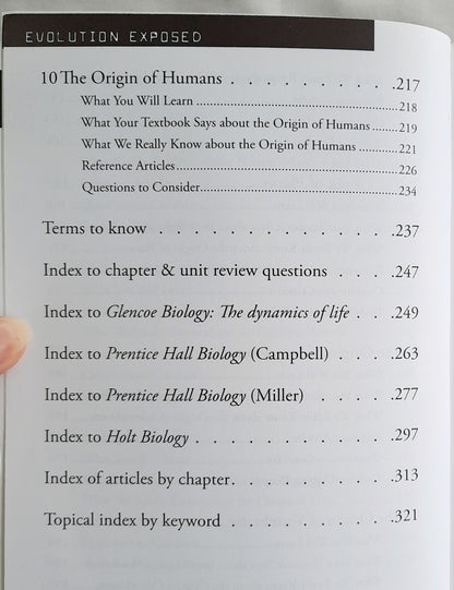 Evolution Exposed: Biology by Roger Patterson (Very good, 2008, Pbk, 326 pages, Answers in Genesis)