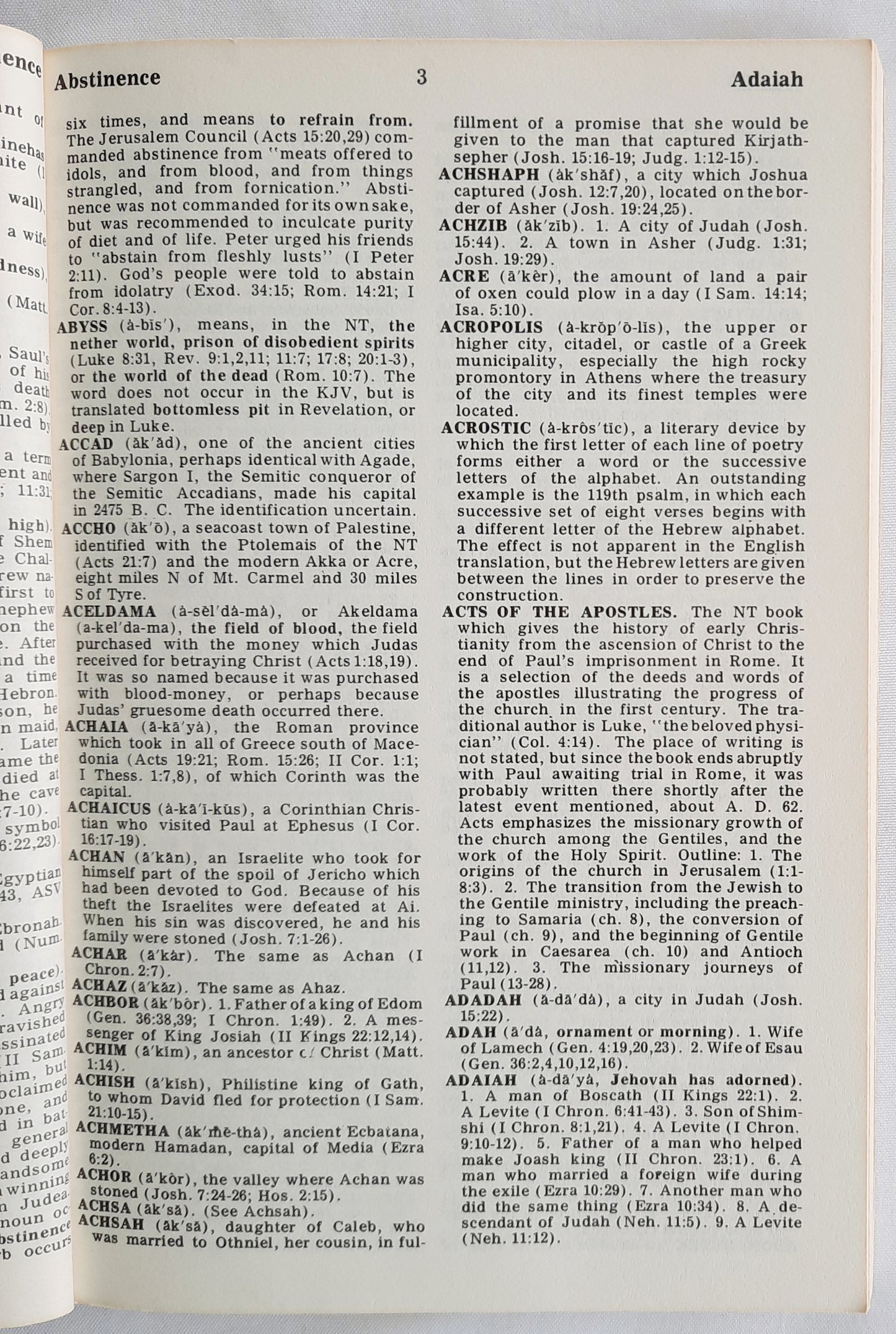 Handy Dictionary of the Bible edited by Merrill C. Tenney (Good, 1978, Pbk, 176 pages, Zondervan)