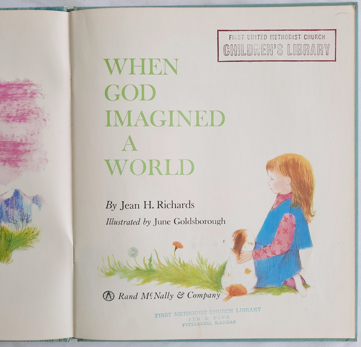 When God Imagined a World by Jean H. Richards (Good, 1967, HC, 26 pages, Rand McNally & Co.)