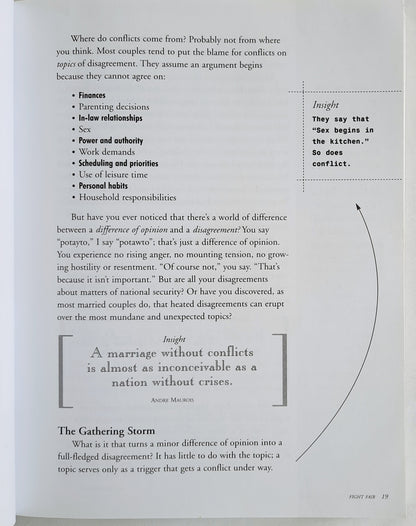 Fight Fair! Winning at Conflict Without Losing at Love by Tim & Joy Downs (Very good, 2003, Pbk, 179 pages, Moody)