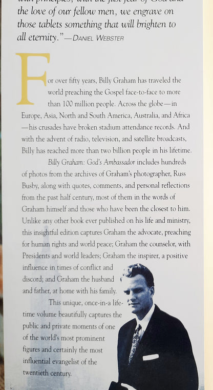 Billy Graham: God's Ambassador by Russ Busby (Very good, 1999, Pbk, 278 pages, Tehabi Books)