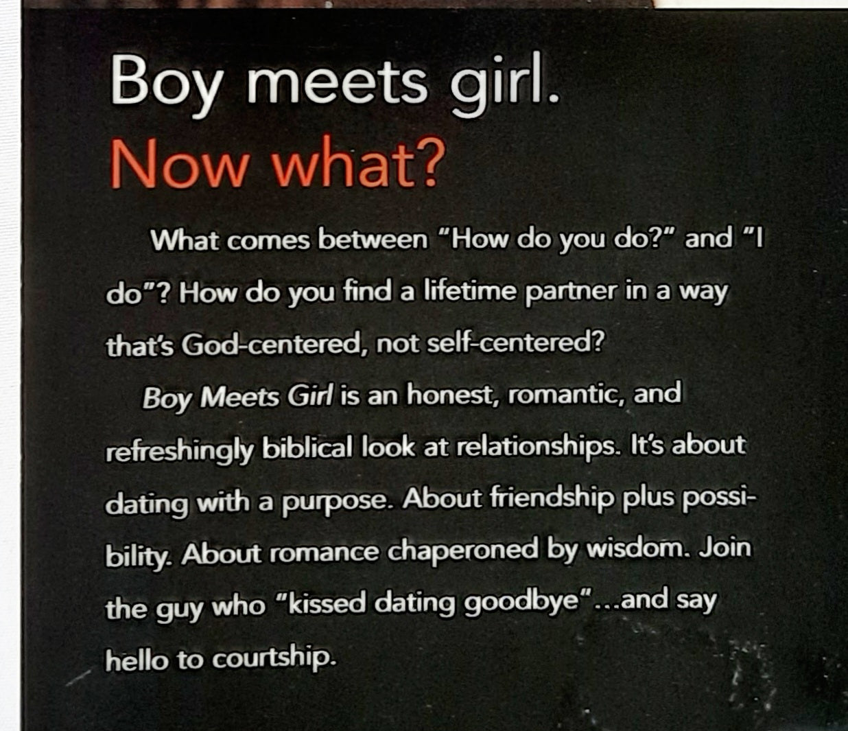 Boy Meets Girl by Joshua Harris (Very good, 2000, Pbk, 229 pages, Multnomah)